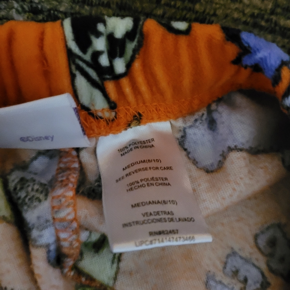 Disney Orange and Black Pajama Pants Stitch Med - Picture 3 of 4